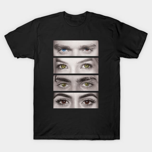 Shadowhunters eyes: Alec Lightwood, Jace Herondale, Clary Fray, Izzy Lightwood - Parabatai T-Shirt by Vane22april